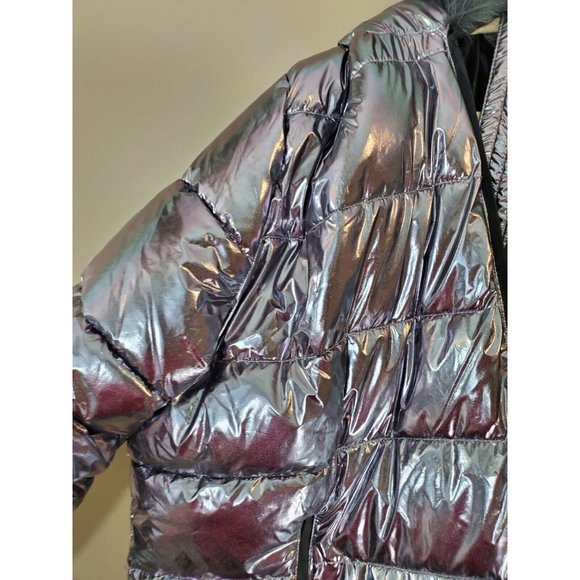 Warm & Cozy WHITE MARK Gray Metallic PUFFER JACKET PLUS Size XXL 2X - Picture 6 of 10
